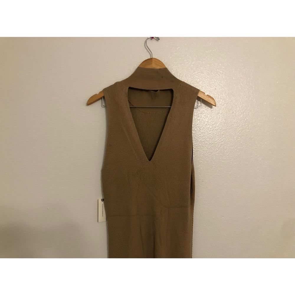 NEW Anthropologie Mock Neck Midi Handkerchief Hem Dress in Cedar Size Large - Picture 8 of 15